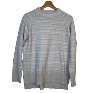 Kinross Cashmere Striped Sweater High Low Hem Size Small Relaxed Quiet Luxury